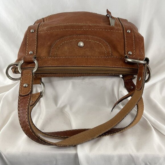 Fossil Cognac-Colour Leather Medium-Size 70s Style Handbag - Picture 8 of 16